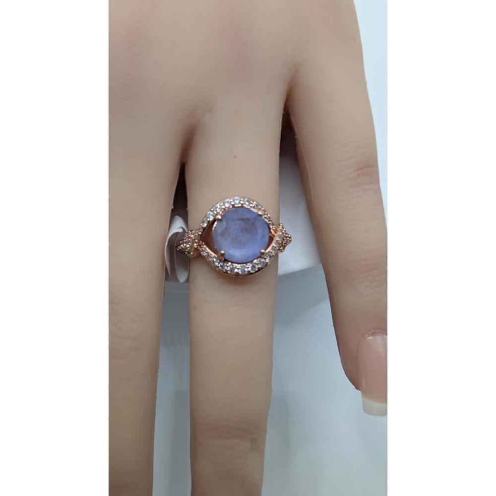 Rose Gold Plated Ring with Purple Stone Size 6 - Picture 4 of 5